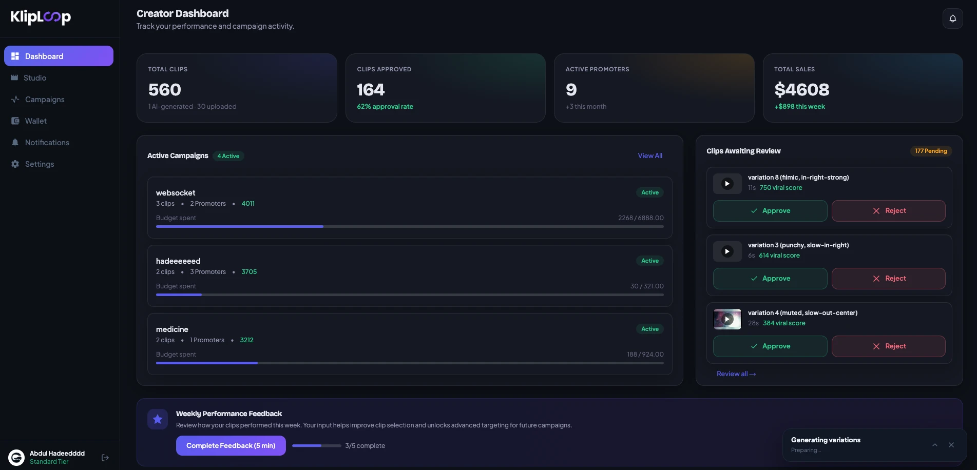 KlipLoop homepage
